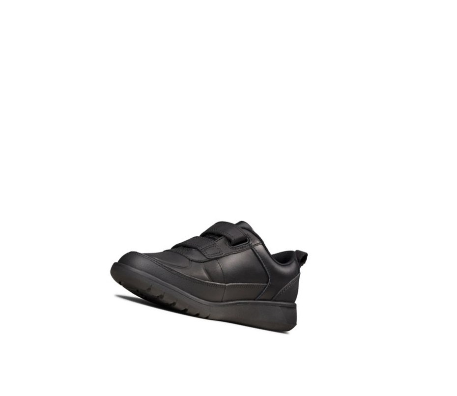 Zapatos Escolares Clarks Scape Flare Cuero Niño Negras | DITL-18407