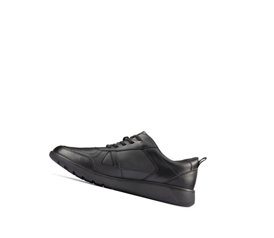 Zapatos Escolares Clarks Scape Pista Cuero Niña Negras | KSJB-39156