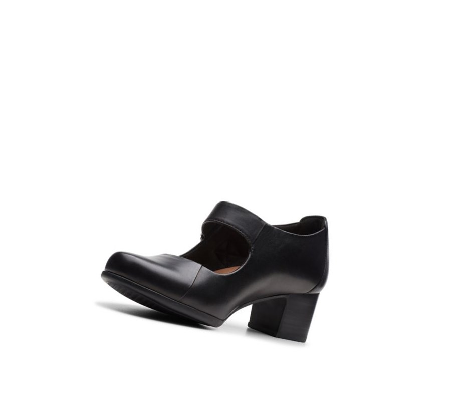 Zapatos Mary Jane Clarks Un Damson Vibe Cuero Anchos Fit Mujer Negras | MDZP-13854