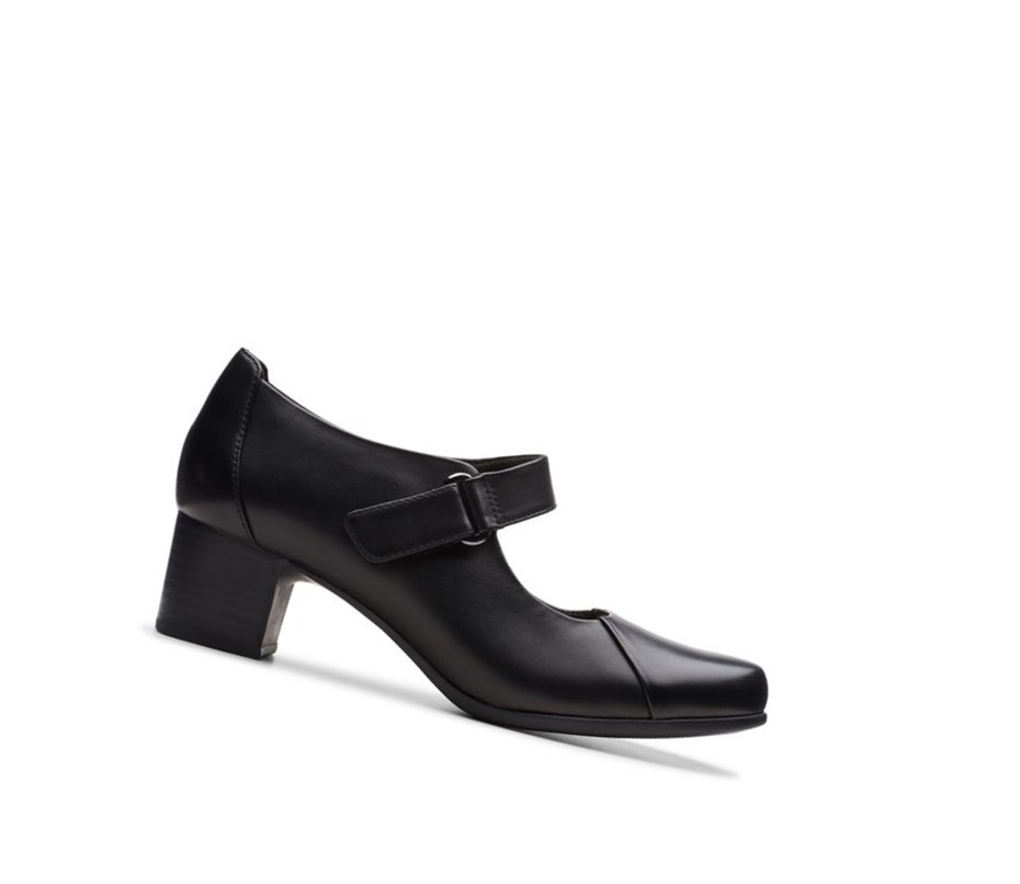 Zapatos Mary Jane Clarks Un Damson Vibe Cuero Anchos Fit Mujer Negras | MDZP-13854