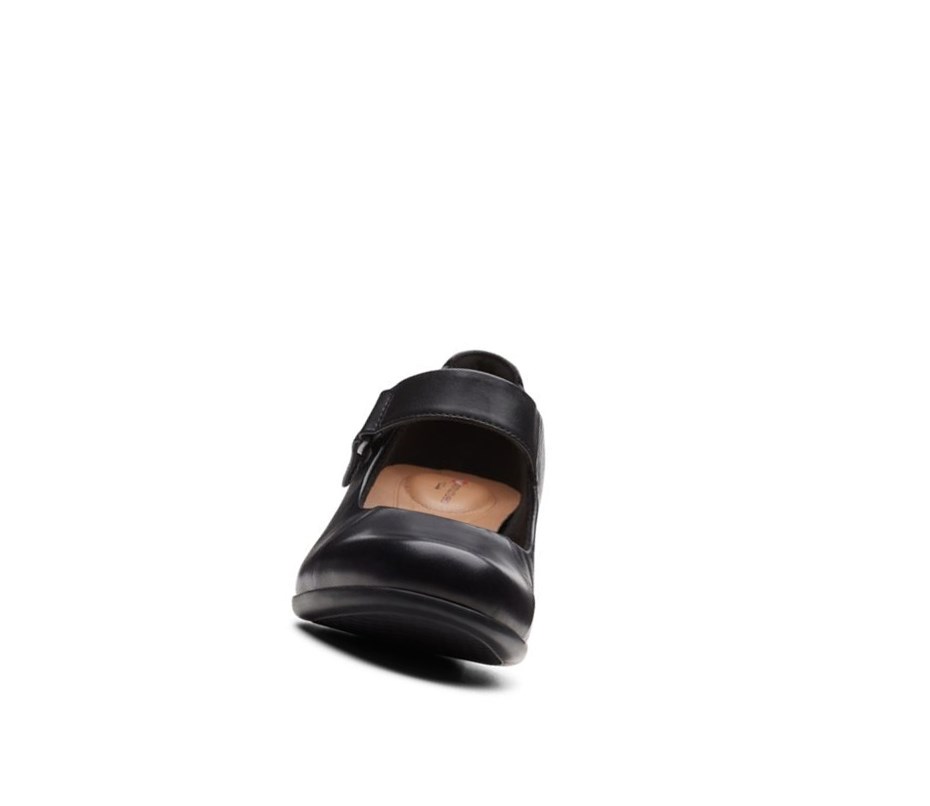 Zapatos Mary Jane Clarks Un Damson Vibe Cuero Mujer Negras | UQSY-08439