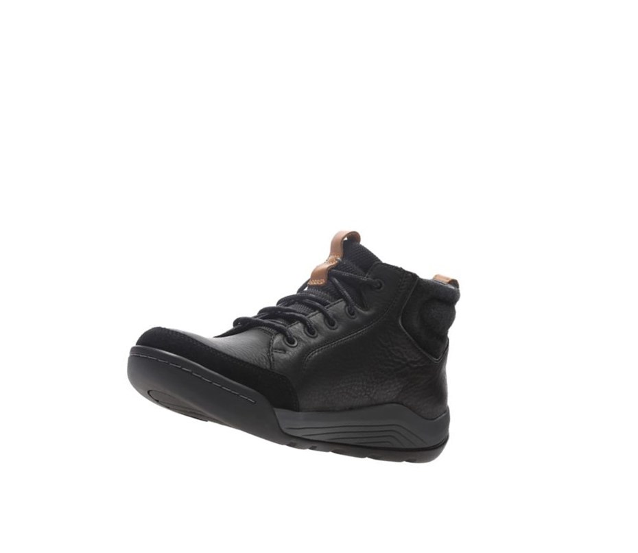 Zapatos Outdoor Clarks Ashcombe Mid Gore-tex Cuero Hombre Negras | MQYW-94267