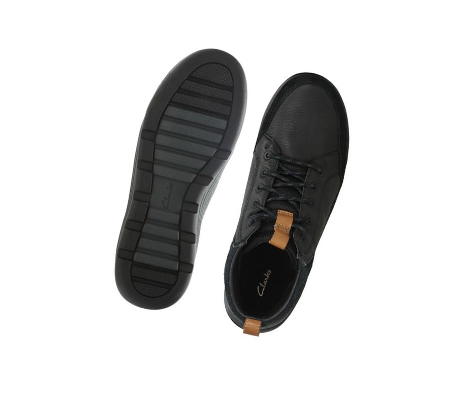 Zapatos Outdoor Clarks Ashcombe Mid Gore-tex Cuero Hombre Negras | MQYW-94267