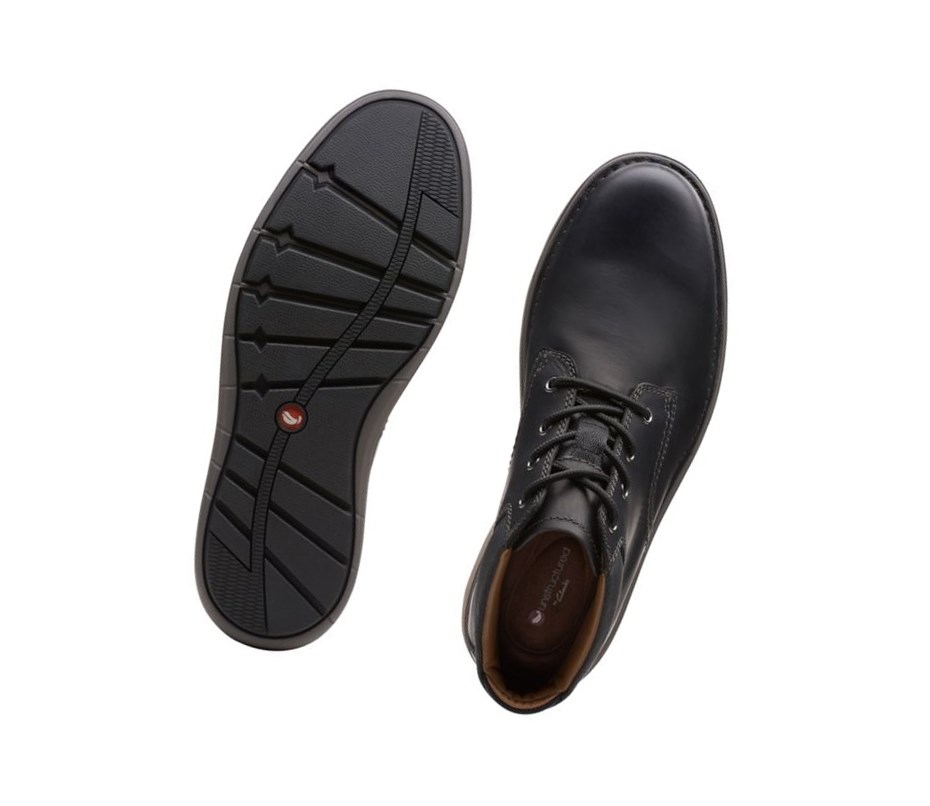 Zapatos Outdoor Clarks Un Larvik Top Cuero Hombre Negras | HAKO-32190