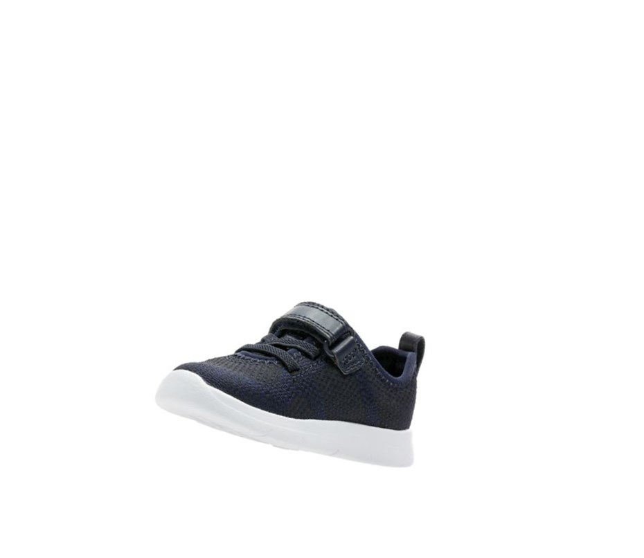 Zapatos Piel Clarks Ath Flux Cuero Niña Azul Marino | UFQP-80264