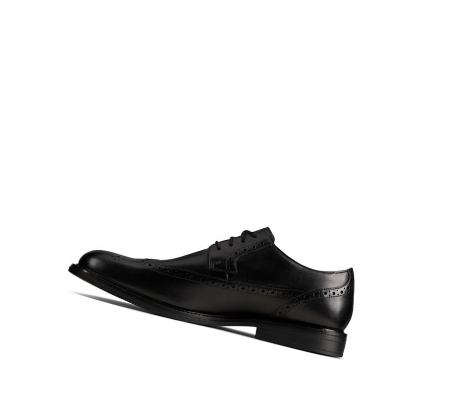 Zapatos Piel Clarks Beckfield Limit Cuero Hombre Negras | GFTP-04375