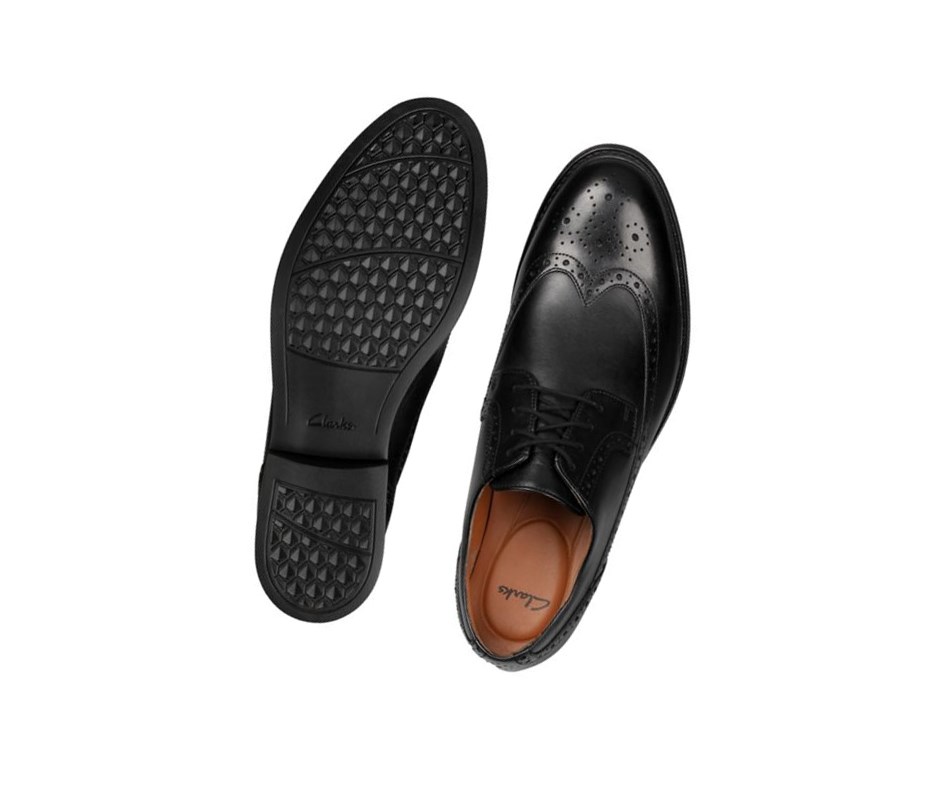 Zapatos Piel Clarks Beckfield Limit Cuero Hombre Negras | GFTP-04375