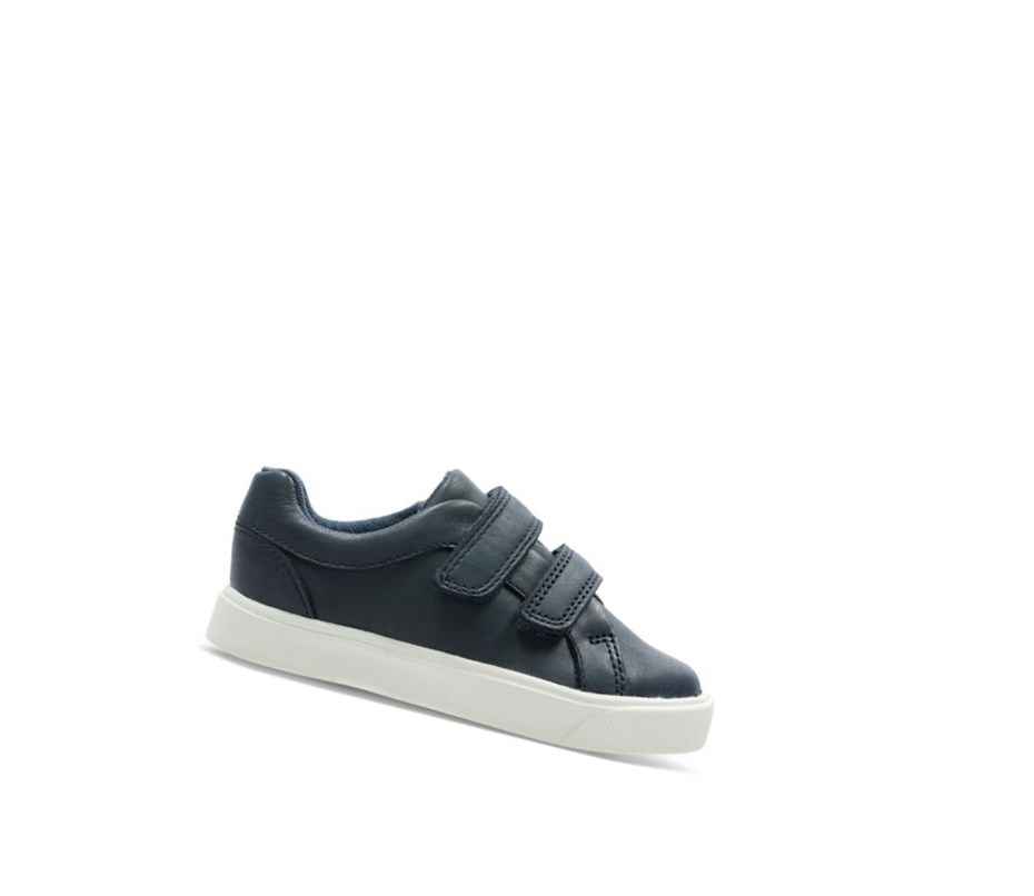 Zapatos Piel Clarks City Oasis Lo Cuero Niño Azul Marino | PZXG-06872