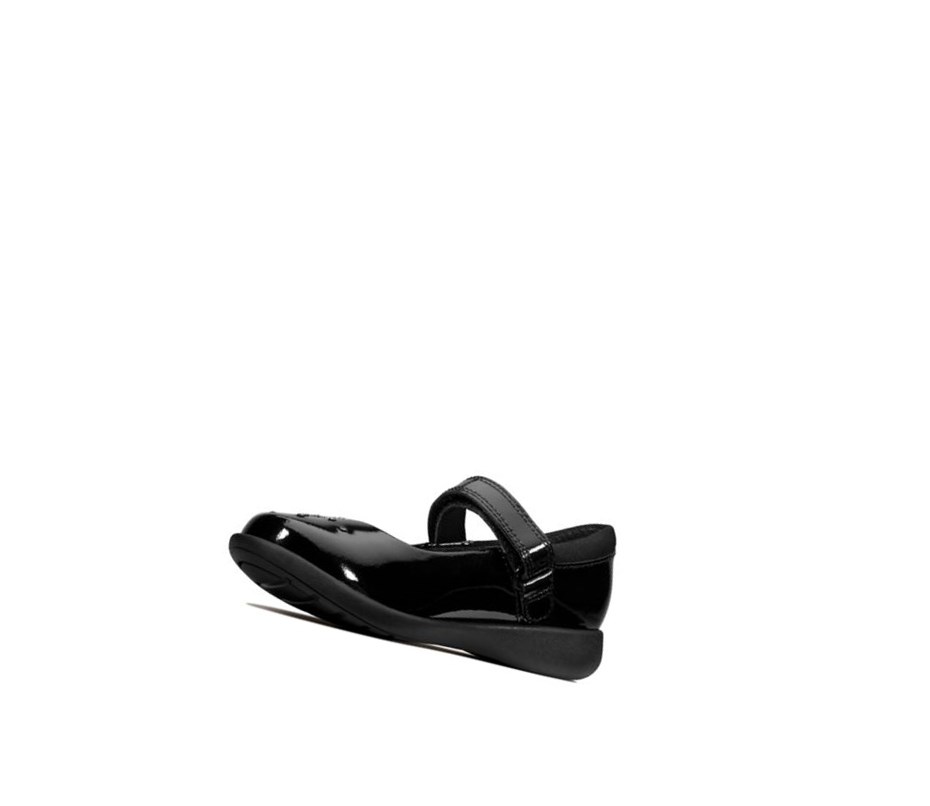 Zapatos Piel Clarks Etch Spark Charol Cuero Niña Negras | HCTW-25693