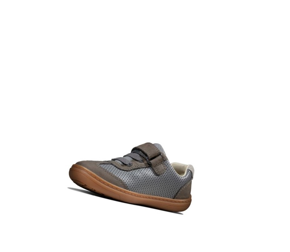 Zapatos Piel Clarks Flash Step Cuero Niño Gris | BFXT-58694