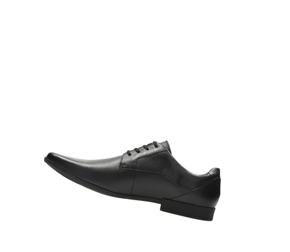 Zapatos Piel Clarks Glement Encaje Cuero Hombre Negras | FKSQ-08516