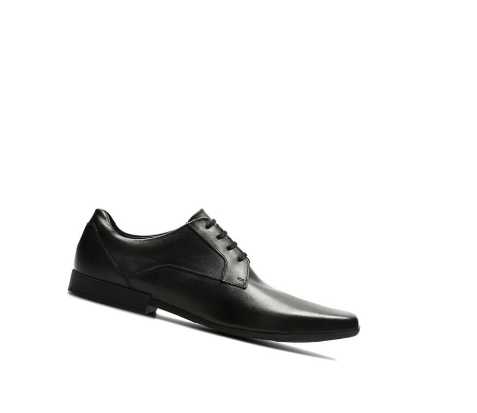 Zapatos Piel Clarks Glement Encaje Cuero Hombre Negras | FKSQ-08516