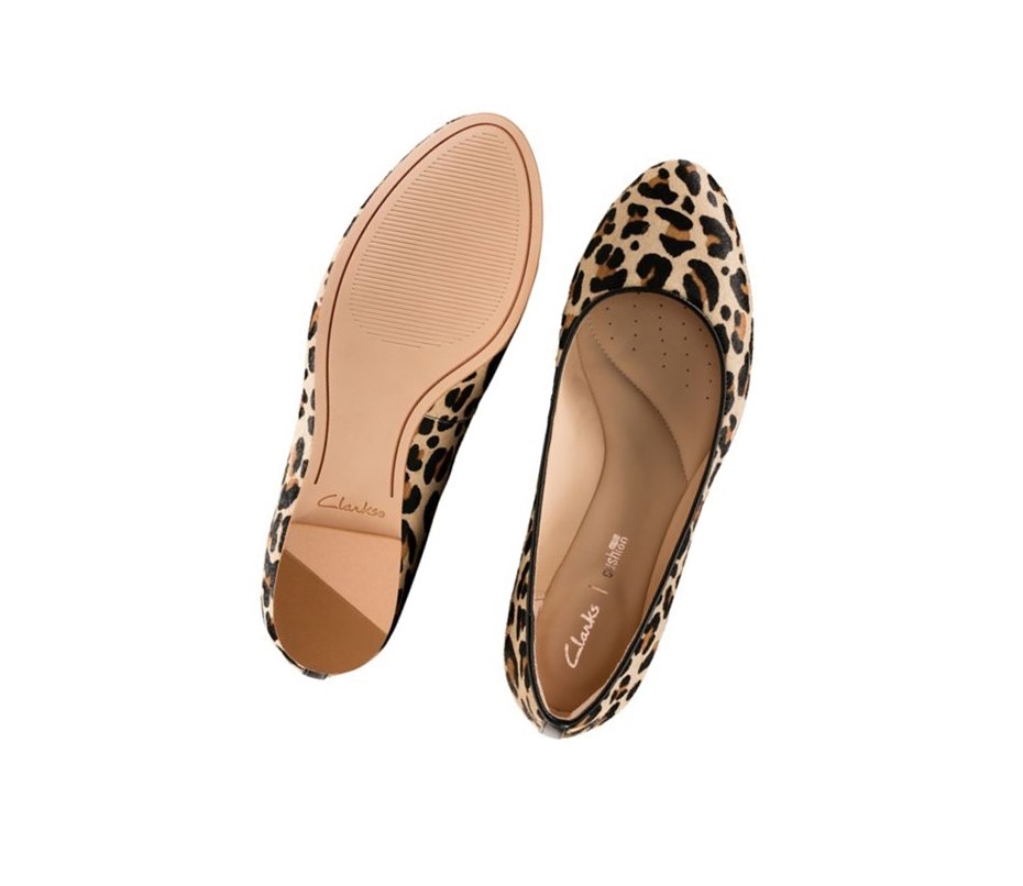 Zapatos Piel Clarks Grace Piper Print Cuero Anchos Fit Mujer Leopardo | QVZD-56140