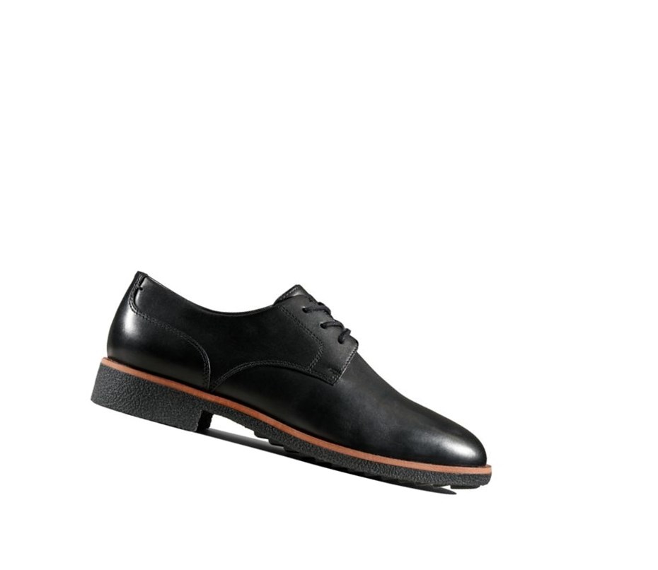 Zapatos Piel Clarks Griffin Lane Cuero Anchos Fit Mujer Negras | JTKE-12390