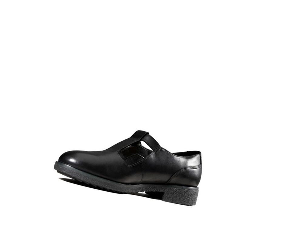 Zapatos Piel Clarks Griffin Town Cuero Anchos Fit Mujer Negras | NBXW-36975