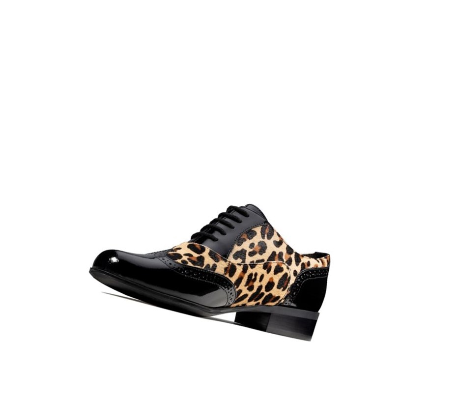 Zapatos Piel Clarks Hamble Oak Print Cuero Mujer Leopardo | BMSQ-24517