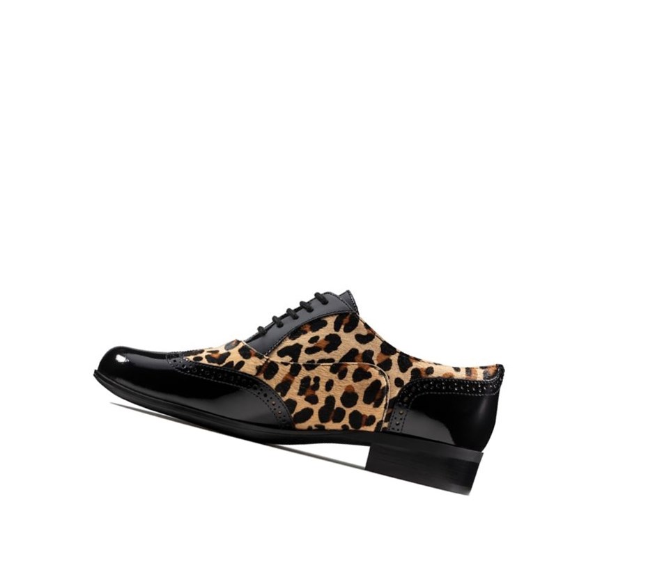 Zapatos Piel Clarks Hamble Oak Print Cuero Mujer Leopardo | BMSQ-24517