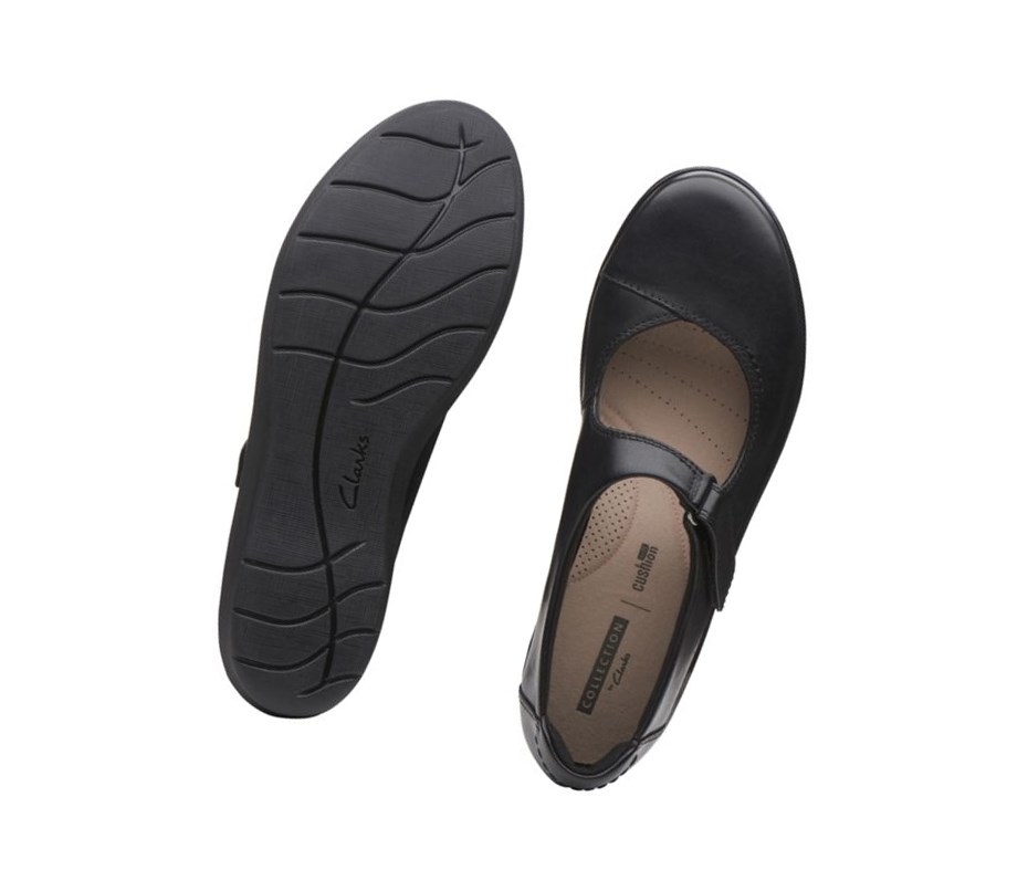 Zapatos Piel Clarks Hope Henley Cuero Mujer Negras | PXLF-48716