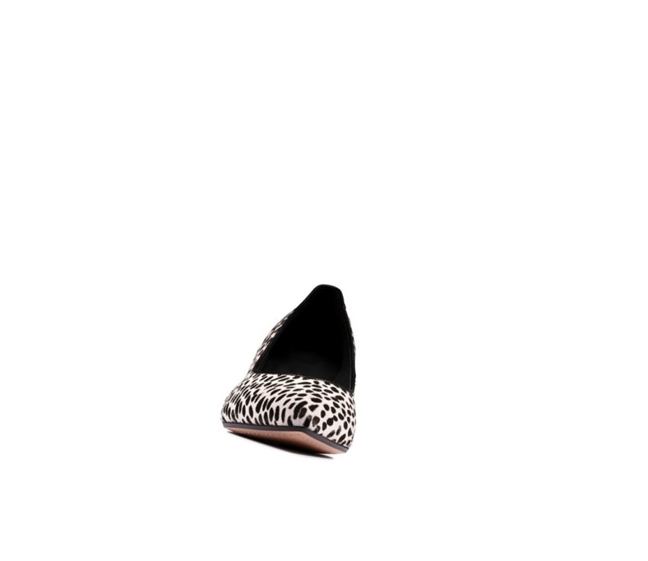 Zapatos Piel Clarks Laina 55 Court Print Cuero Anchos Fit Mujer Leopardo | KCUF-62740