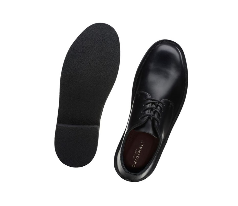 Zapatos Piel Clarks London Smart Casuales Polished Cuero Hombre Negras | OBJN-43567