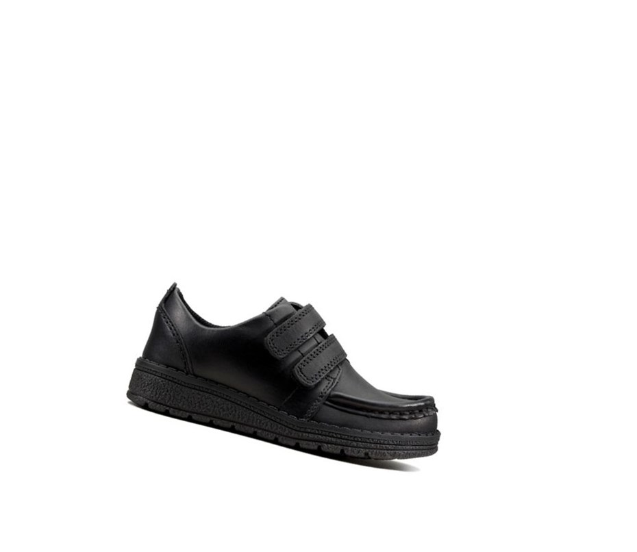 Zapatos Piel Clarks Mendip Bright Cuero Niño Negras | TOPG-47638