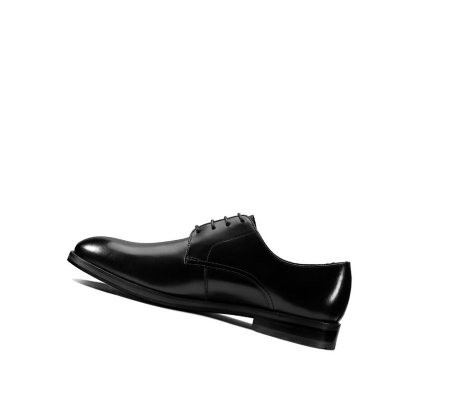 Zapatos Piel Clarks Oliver Encaje Cuero Anchos Fit Hombre Negras | XDNJ-62518