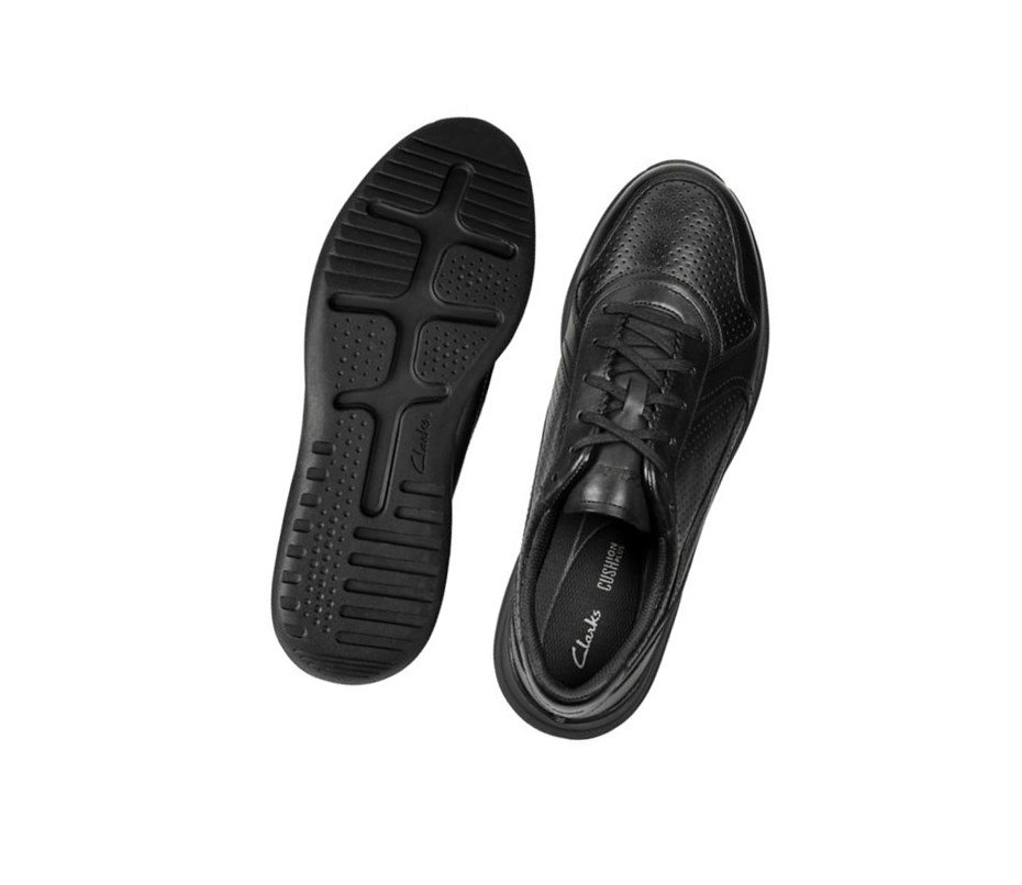 Zapatos Piel Clarks Sift Speed Cuero Hombre Negras | JFRI-51430