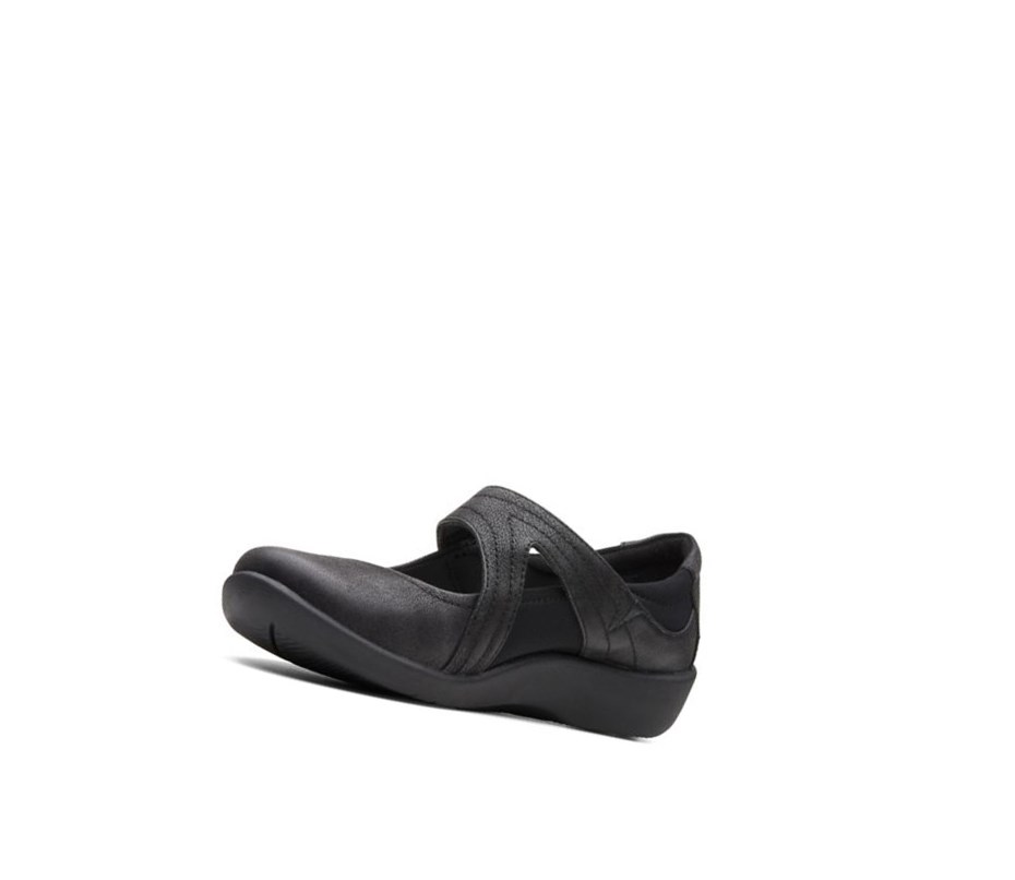 Zapatos Piel Clarks Sillian Bella Anchos Fit Mujer Negras | MWHO-56189