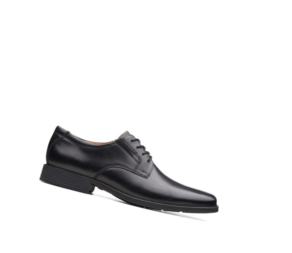 Zapatos Piel Clarks Tilden Plain Cuero Anchos Fit Hombre Negras | ILWR-81607