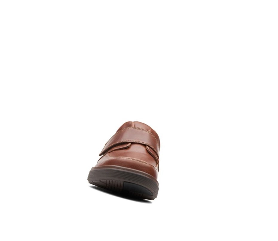 Zapatos Piel Clarks Un Abode Correa Cuero Anchos Fit Hombre Marrones Oscuro | QNGT-52084