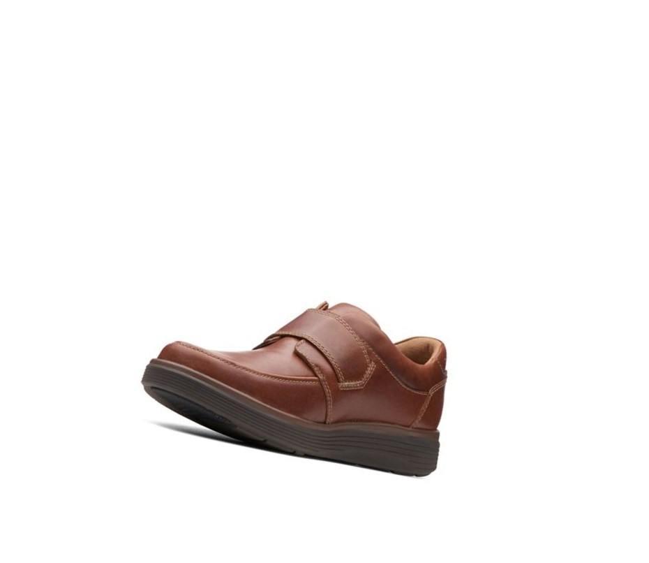 Zapatos Piel Clarks Un Abode Correa Cuero Anchos Fit Hombre Marrones Oscuro | QNGT-52084