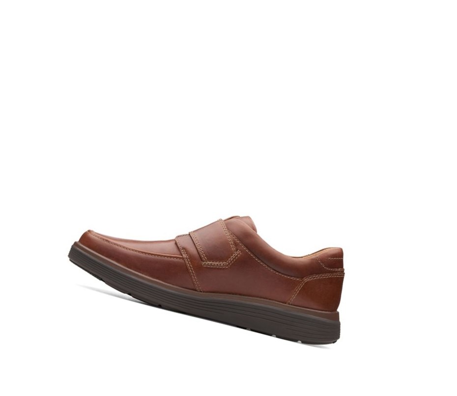 Zapatos Piel Clarks Un Abode Correa Cuero Anchos Fit Hombre Marrones Oscuro | QNGT-52084