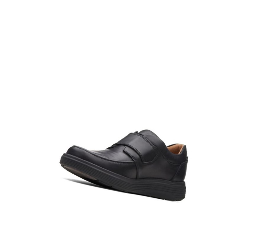 Zapatos Piel Clarks Un Abode Correa Cuero Anchos Fit Hombre Negras | UKDQ-61792