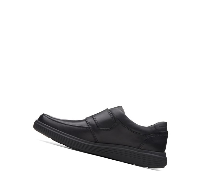 Zapatos Piel Clarks Un Abode Correa Cuero Anchos Fit Hombre Negras | UKDQ-61792