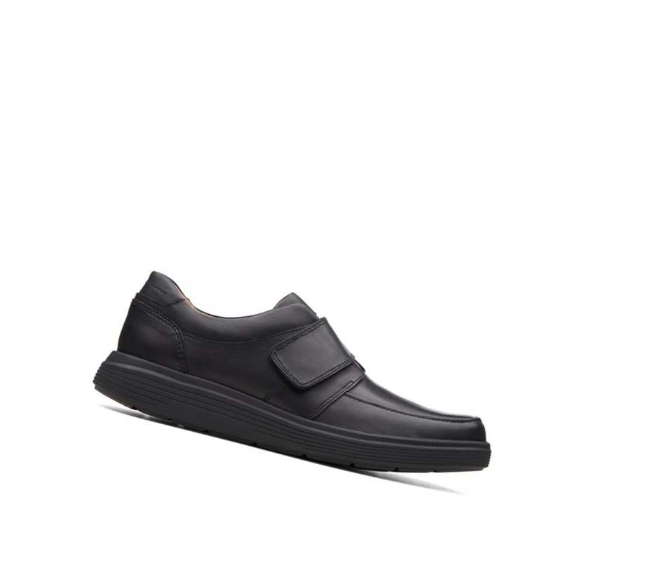 Zapatos Piel Clarks Un Abode Correa Cuero Hombre Negras | XNKQ-76183