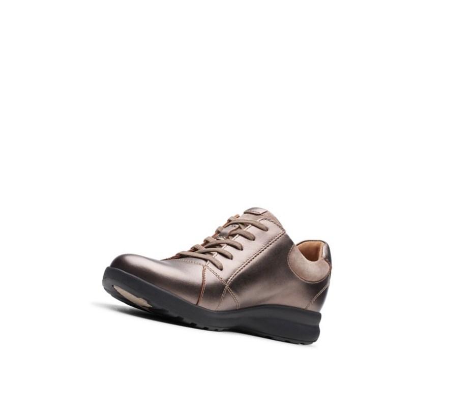 Zapatos Piel Clarks Un Adorn Encaje Cuero Mujer Cobra Metal | HFOV-85024