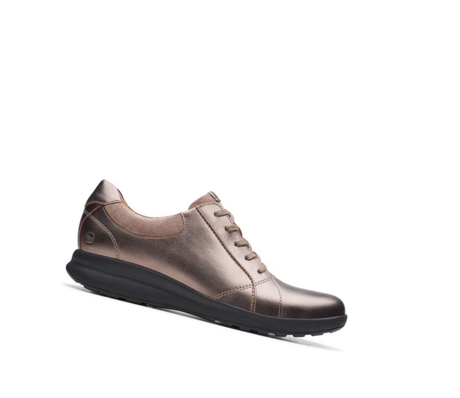 Zapatos Piel Clarks Un Adorn Encaje Cuero Mujer Cobra Metal | HFOV-85024