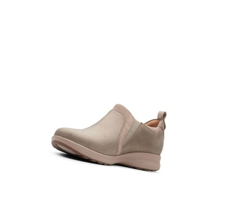 Zapatos Piel Clarks Un Adorn Zip Cuero Anchos Fit Mujer Beige | IBHV-73091