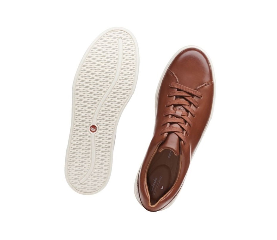 Zapatos Piel Clarks Un Costa Encaje Cuero Hombre Marrones | FDVG-59036