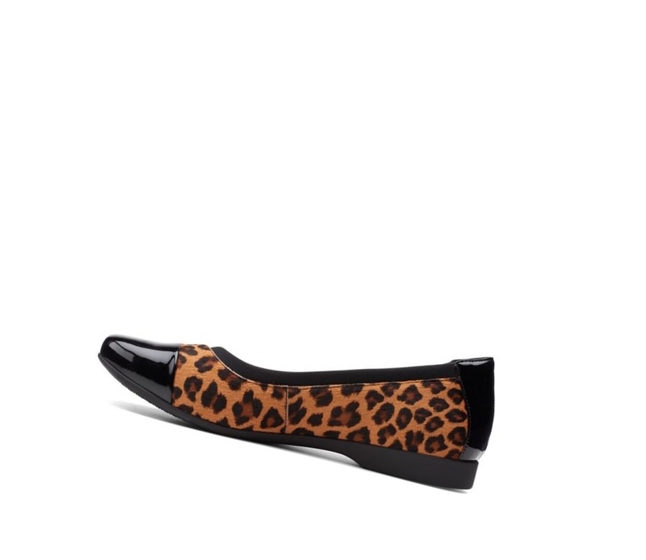 Zapatos Piel Clarks Un Darcey Cap 2 Print Pony Cuero Anchos Fit Mujer Leopardo | ZQIT-24165