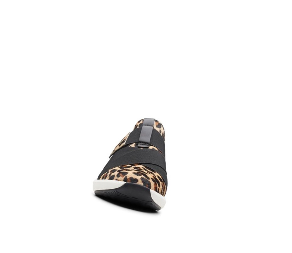 Zapatos Piel Clarks Un Rio Correa Print Pony Cuero Anchos Fit Mujer Leopardo | QKGJ-31840