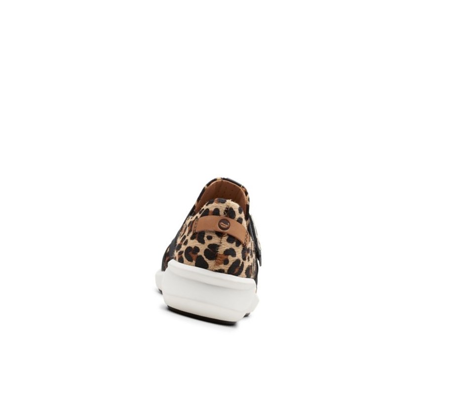 Zapatos Piel Clarks Un Rio Correa Print Pony Cuero Anchos Fit Mujer Leopardo | QKGJ-31840