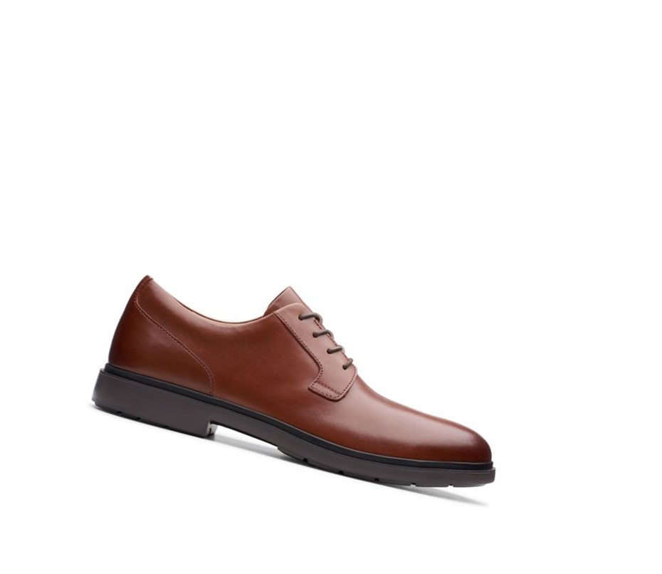 Zapatos Piel Clarks Un Tailor Tie Cuero Hombre Marrones | ZYEJ-07854