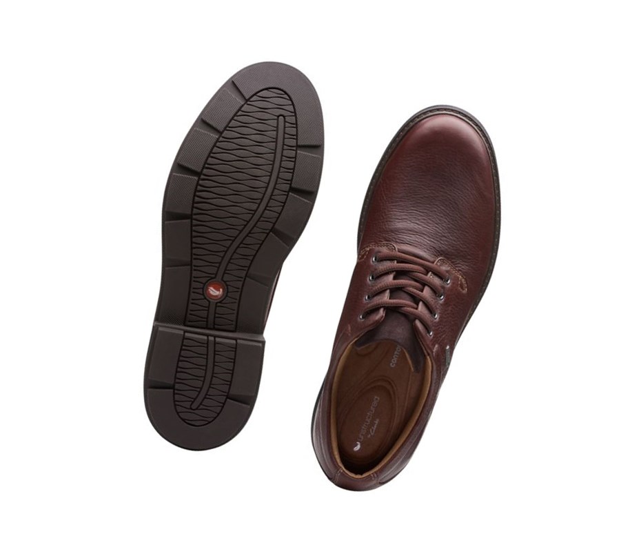 Zapatos Piel Clarks Un Tread Lo Gore-tex Cuero Hombre Marrones Oscuro | HWYV-17625