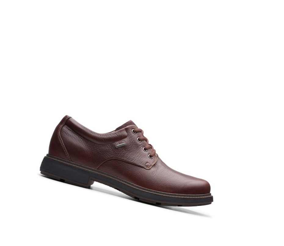 Zapatos Piel Clarks Un Tread Lo Gore-tex Cuero Hombre Marrones Oscuro | HWYV-17625