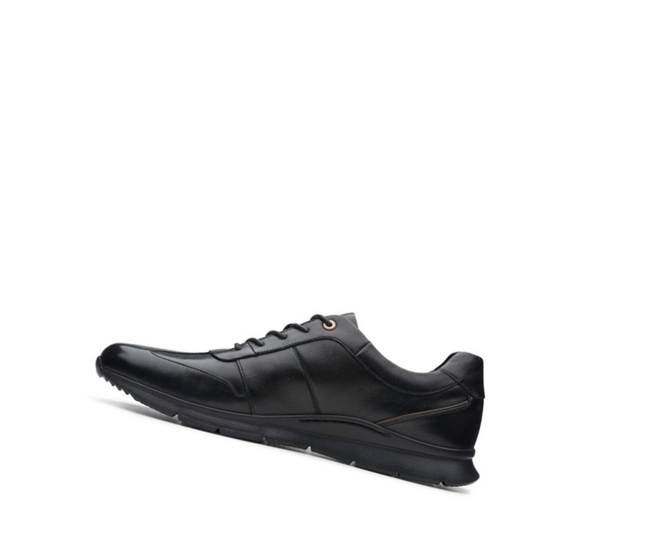 Zapatos Piel Clarks Un Tynamo Tie Cuero Hombre Negras | YELF-18375