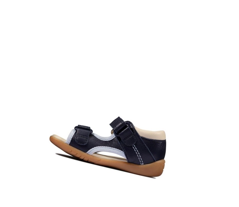 Zapatos Piel Clarks Zora Spirit Cuero Niño Azul Marino | SZDR-84796