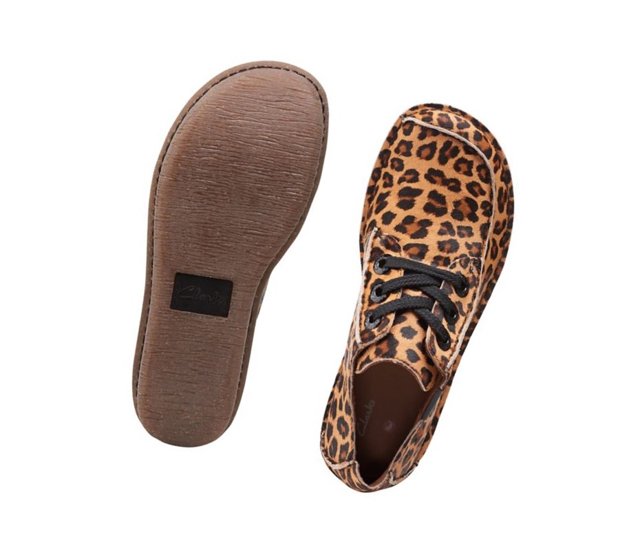 Zapatos Planos Clarks Funny Dream Print Cuero Mujer Leopardo | CBSF-43825