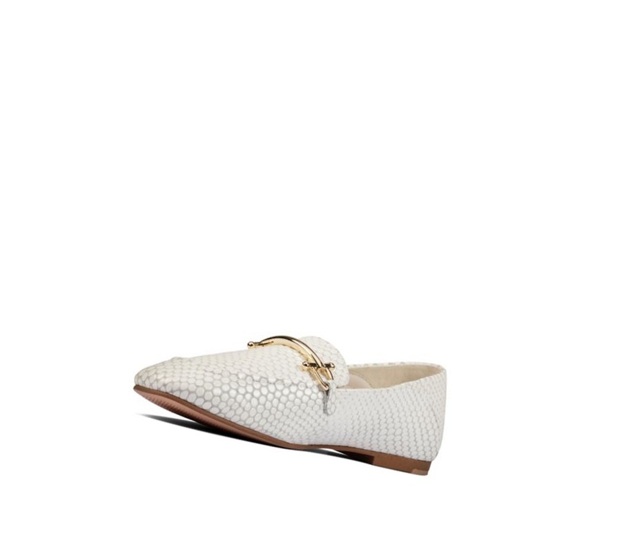 Zapatos Planos Clarks Pure 2 Cuero Mujer Blancas | HMWC-47596