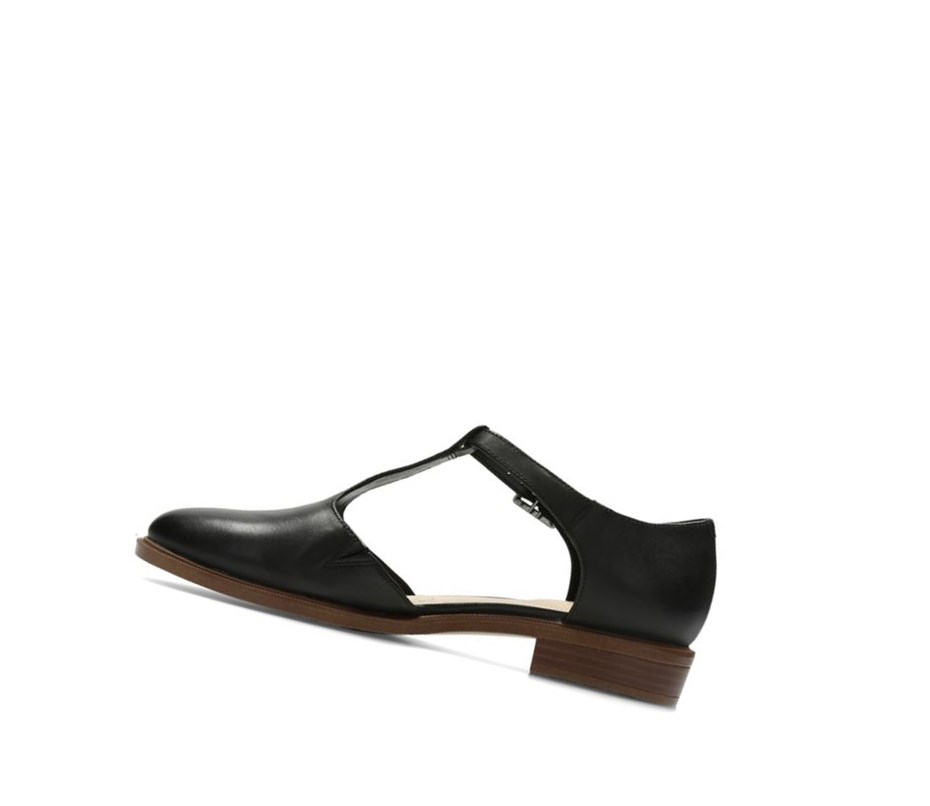 Zapatos Planos Clarks Taylor Palm Cuero Mujer Negras | SALX-16482